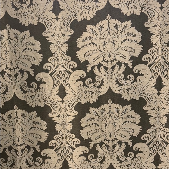 Elegant Black and Gray Damask Fabric shower curtain - Picture 2 of 6